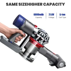 Udskiftningsbatteri til Dyson V8 SV10, 6000mAh Kapacitet, 21.6V 1 Batteries Filters 21.6V