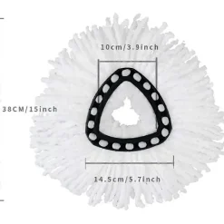 Udskiftningshoveder til moppe, mikrofiber moppe refill hoveder, let rengøring moppehoved (hvid 4 stk.) (LGL)