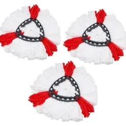 Udskiftningsmoppehoved, mikrofiber moppehoved refills kompatible med trekantet turbomoppe (3 stk. rød)