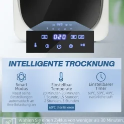 Udstødningstørretumbler 4 kg tørretumbler med desinfektion, deodorisering, smart mode, tørretumbler med rustfri stålbakke, frontlæsser, til lejlighed, | Fyndiq