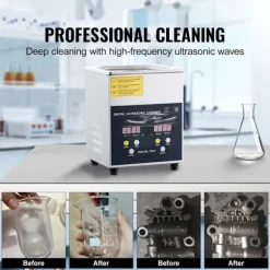 Ultralydrenser-Duoku-2 L-Digital Professionel Laboratorie Renser med Timer-Varme 100 W