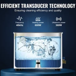 Ultralydrenser-Duoku-15 L-med timer, opvarmning 600 W, ultralydseffekt 360 W