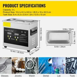 Ultralydrenser-Duoku-3 L-Professionel Digitale Laboratorie Renser med Timer