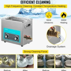 Ultralydsrenser-Duoku-6,5 L-Digital Timer og Opvarmning-Inox stål