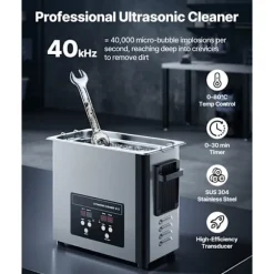 Ultrasonic Rengøringsmiddel 6 L-Duoku-Ultrasonic Rengøringsmaskine 120 W 40 kHz-med Digital Skærm-i Rustfrit Stål