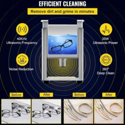 Ultrasonic Renser-Duoku-0,8 L-Digital Timer-Udholdt stål-35 W