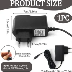 26V 500mA Oplader kompatibel med Hoover H-Free 100/200/500/700/800 Støvsuger, Strømadapter kompatibel med Hoover HF122RH, HF122GPT, HF522NPW