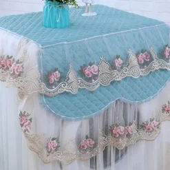 Vaskemaskinebetræk med blonde - grøn (one size passer til alle 60*60*85cm)