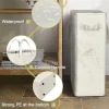 Vaskeskurv Slank Vaskeskurv Smal Vaskeskurv Med Foldbar Håndtag Beskidt Tøj Bærbar Tynd Vaskeskurv Organizer Opbevaringskasser (55cm, Beige