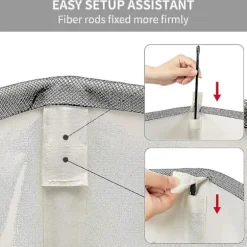 Vaskeskurv Slank Vaskeskurv Smal Vaskeskurv Med Foldbar Håndtag Beskidt Tøj Bærbar Tynd Vaskeskurv Organizer Opbevaringskasser (55cm, Beige