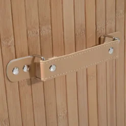 Vasketøjskurv Vasketøjsboks Med Låg Vasketøjskurv Lærredspose Bambus Foldbar 72L Naturel 40 X 30 X 60 Cm