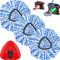 Velegnet til H2PrO moppehoveder med spinmoppebase, 3 stk, 1 stk