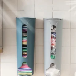 Væghængende affaldspose Opbevaringsboks Køkken Plastposeholder Blue