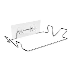 Vægmonteret affaldsposeholder uden boring, rustfrit stål, sølvfarve, 18,5*14*4cm