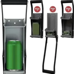 Vægmonteret dåseknuser i aluminium til tung brug, flaskeåbner, øl- og sodavandsknuser, 100% ny