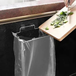 Vægmonteret skraldeposeholder uden boring, rustfrit stål, sølvfarvet, 18,5*14*4cm