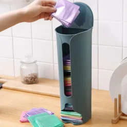 Vægmonteret skraldeposeholder rulleholder skraldeposeopbevaringsdispenser vægmonteret plastik skraldeposearrangør opbevaringsarrangør（blå,30.5*9*9cm） | Fyndiq