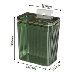 Vægmonteret skraldespand med lufttæt låg, pladsbesparende vægmonteret affaldsbeholder til køkken, badeværelse, stue, klare designs holdbar ophængning Transparent green large size | Fyndiq