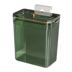 Vægmonteret skraldespand med lufttæt låg, pladsbesparende vægmonteret affaldsbeholder til køkken, badeværelse, stue, klare designs holdbar ophængning Transparent green large size | Fyndiq