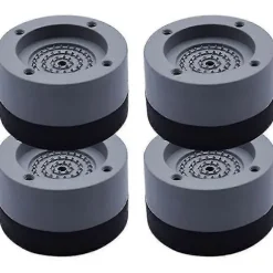 Vibrationsdæmpere, 4 stk. universelle vibrationsdæmpere, antivibrationsmåtte, skiver til vaskemaskine og tørretumbler, 4 cm (grå, 4 cm) [DB]