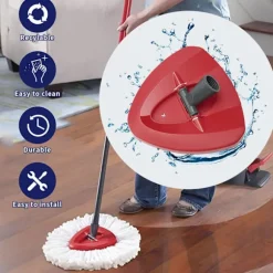 Vileda Mop Hoved, Triangulært Spin Mop Hoved til Vileda Light Spin Mop - Plastfodral til Skivefodral Del
