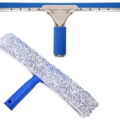 Vinduesrensningssæt Skraber og Mikrofiber Vinduespudser - Bilrensningssæt - 2-i-1 Kombineret Pletfri Glasskraber og Gummiblad