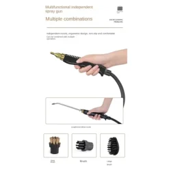 2500W damprenser – håndholdt steam cleaner til køkken, grill og hjem, damprenser rengøring Black