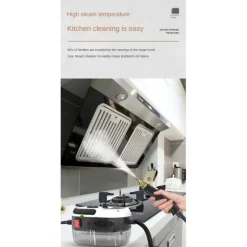 2500W damprenser – håndholdt steam cleaner til køkken, grill og hjem, damprenser rengøring Black