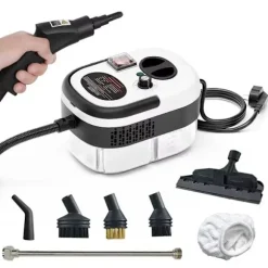 2500W damprenser – håndholdt steam cleaner til køkken, grill og hjem, damprenser rengøring Black