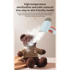 1300W Foldbar Håndholdt Steamer, 5-Huls Koncentreret Dyb Dampgennemtrængning til Hjem & Rejse, Hvid/Blå (Himmelblå)