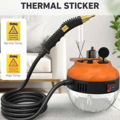 2500W håndholdt damprenser til rengøring, 1000ML højtryks damprenser til møbler, dybderens gulvtæpper, fliser, linoleum, arbejdsflader, vinduer
