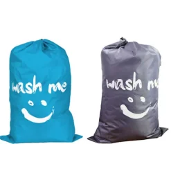 Wash Me Vasketøj 2-pak, 28x40" (ca. 71,1x101,6 cm) Ripstop Stor Beskidt Tøj Organizer, Maskinvaskbar, Heavy Duty Vasketøjskurv Liner, til College Studerende, Himmelblå og Grå | Fyndiq