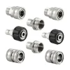 XJ-Rustfrit Stål Højtryksrenser Quick Connect Kit, m22 14mm til 3/8in Quick Connect, 3/4in til 1/2in Qu