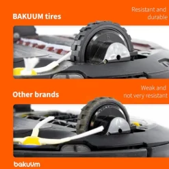 (70x15mm) 2 stk. DÆK Hjul til IROBOT ROOMBA S9 S9+ serie (Pakke med 2 enheder) Fremstillet i Spanien Skridsikker,
