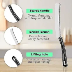 Sprækkebørste 8 STK Hård Børstehårs Sprækkebørste Vinduesrille Rengøringsbørste Værktøj Langt Håndtag Smal Spalte Rengøringsværktøj til Små Vinduer